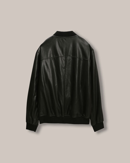 Bomber Fit Regular Efecto Piel